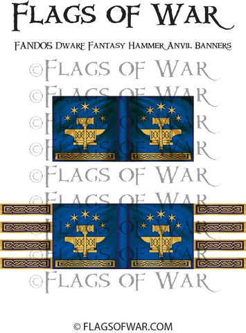 FAND05 Dwarf Fantasy Hammer Anvil Banners