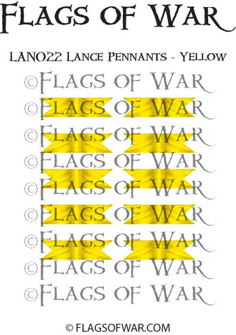 LAN022 Lance Pennants - Yellow