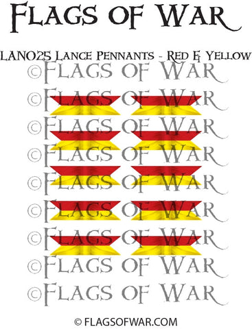 LAN025 Lance Pennants - Red & Yellow