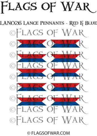 LAN026 Lance Pennants - Red & Blue