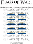 LAN027 Lance Pennants - White & Blue