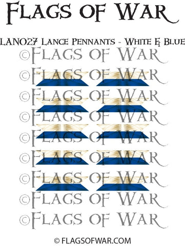 LAN027 Lance Pennants - White & Blue