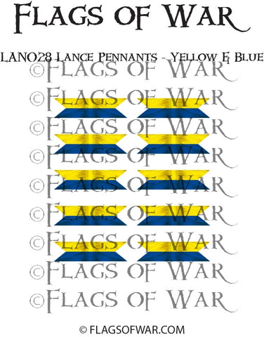 LAN028 Lance Pennants - Yellow & Blue