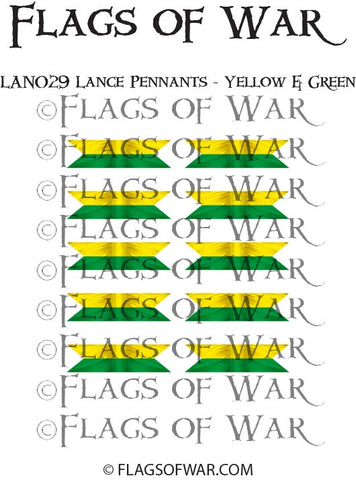 LAN029 Lance Pennants - Yellow & Green