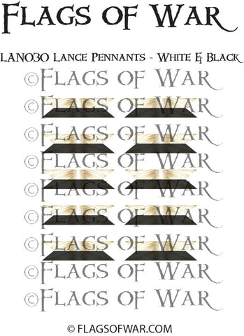 LAN030 Lance Pennants - White & Black