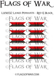 LAN032 Lance Pennants - Red & Black