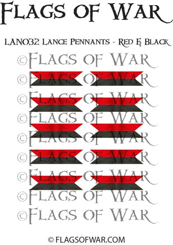 LAN032 Lance Pennants - Red & Black