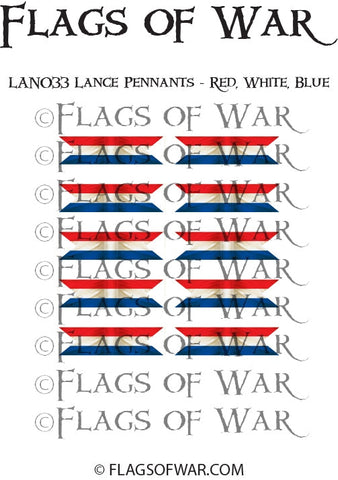 LAN033 Lance Pennants - Red, White, Blue