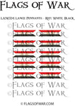 LAN034 Lance Pennants - Red, White, Black