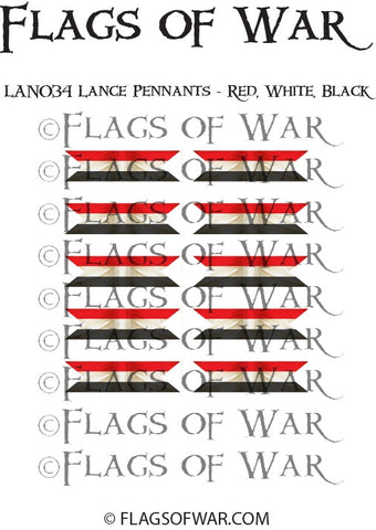 LAN034 Lance Pennants - Red, White, Black