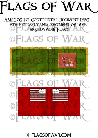 AWIC26 1st Continental Regiment 1776 - 7th Pennsylvania Regiment of 1776 (Brandywine Flag)