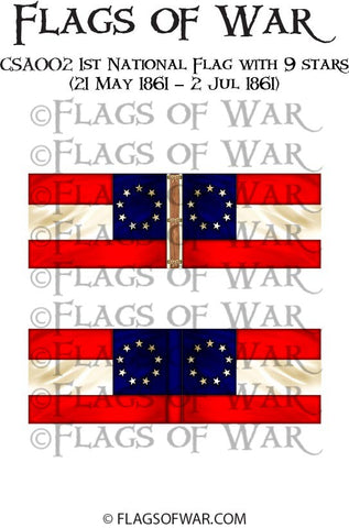 ACWC002 1st National Flag with 9 stars (21 May 1861 – 2 Jul 1861)