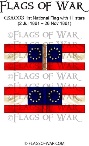 ACWC003 1st National Flag with 11 stars (2 Jul 1861 – 28 Nov 1861)