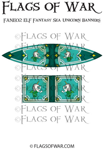FANE02 ELF Fantasy Sea Unicorn Banners