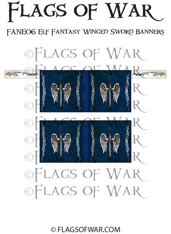 FANE06 Elf Fantasy Winged Sword Banners