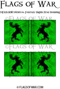 MFAN-S08 Medieval Fantasy Green Stag Banners