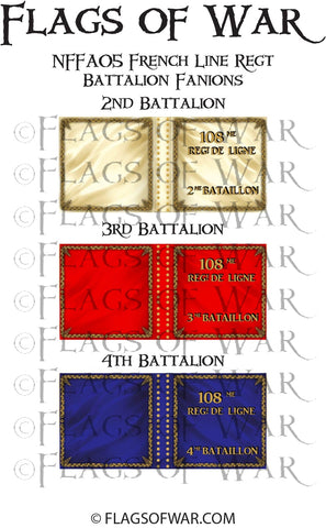 NFFA05 French Line Regt Battalion Fanions (Make your own)