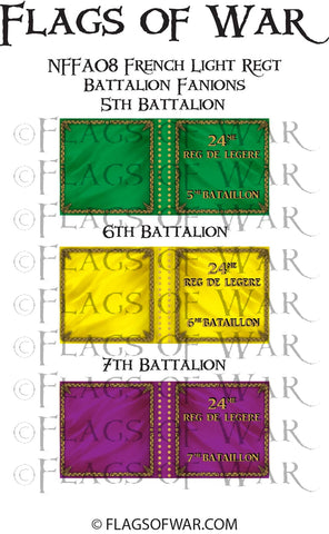 NFFA08 French Light Regt Battalion Fanions (Make your own)
