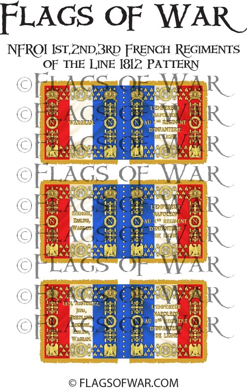 NAPF-1812-L01 1st,2nd,3rd French Regiments Line 1812 Pattern – Flags of War
