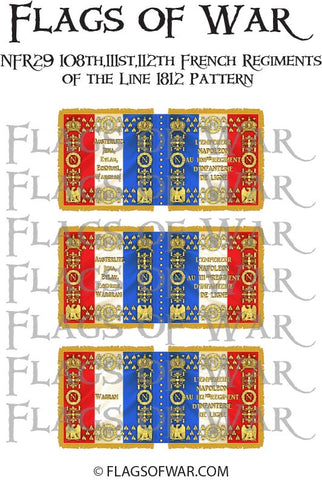 NFR29 108th,111st,112th French Regiments Line 1812 Pattern