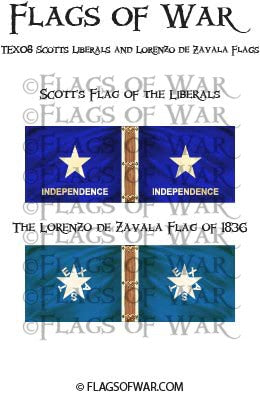 TEX08 Scotts Liberals and Lorenzo de Zavala Flags