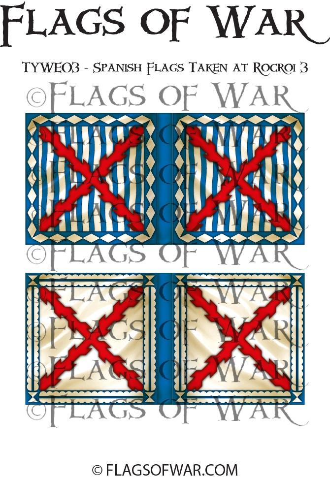 TYWE03 Spanish Tercio Flags Taken at Rocroi 1643 3 Flags of War