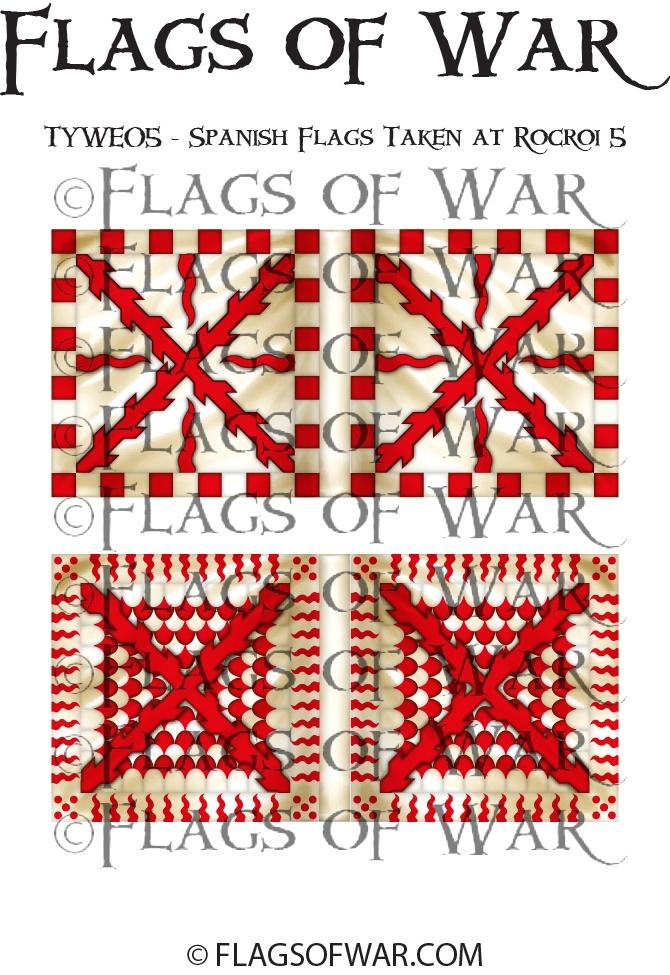 TYWE05 Spanish Tercio Flags Taken at Rocroi 1643 5 Flags of War